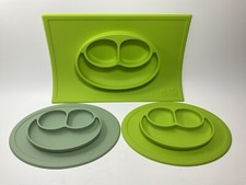EZPZ Mini Happy Mat Green Placemat Silicone Baby Toddler Feeding Mat Set Of 3