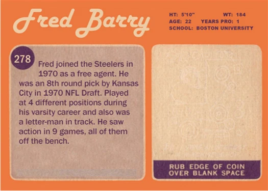 FRED BARRY 70 CUSTOM ART CARD BUY 5 GET 1 FREE or 30 OFF 12