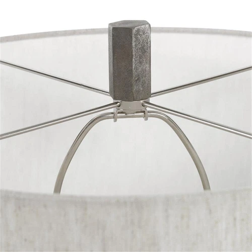 Uttermost Ivor Contemporary Cast Iron Floor Lamp in Silver and Light Beige - Picture 5 of 8