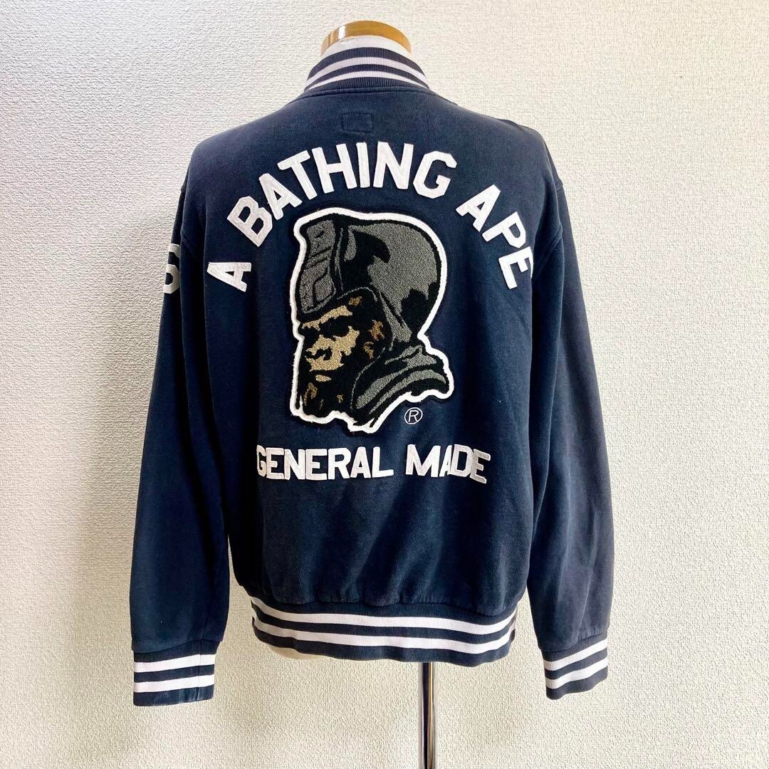 BAPE A BATHING APE General Cotton Stadium Jacket Sweat Faded BAPE A BATHING APE General Cotton Stadium Jacket Sweat Faded