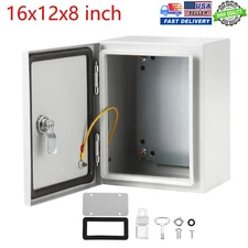 16x12x8'' Nema 4X Carbon Steel Electrical Enclosure IP66 Wall Mount Junction Box