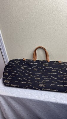 Carry All Luggage Tote all Things PARIS Landmarks Theme Leather Strap Canvas Usa