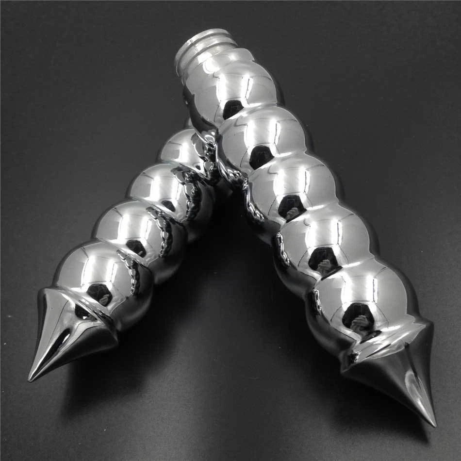 Empuñaduras de manillar cromadas con esfera puntiaguda de 22 mm para Kawasaki Ninja 250 500 ZX6R Foto 3 de 4