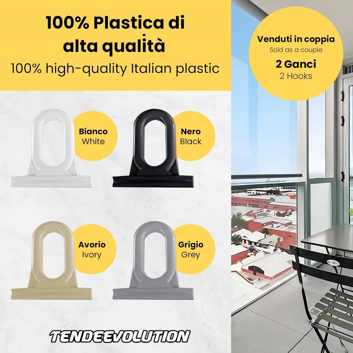 50 Occhielli Per Tende In Plastica Oro - Diametro Interno 4,1 Cm - Fissaggio A Scatto - 3
