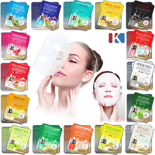 42 pièces feuille de masque facial essence coréenne, pack de masque facial humide lots de soins de la peau - Photo 1 sur 9