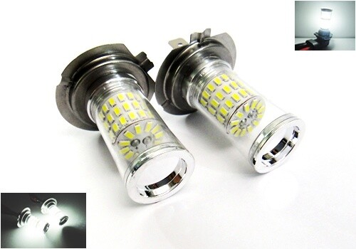 2x H7 499 60 SMD LED Diffusion Mirror HeadLight Main Daytime Fog Light DRL Bulb