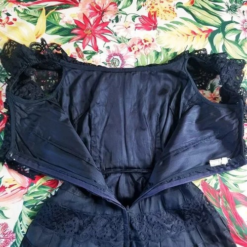 Vtg 60's/70's Mexican Fiesta Off-Shoulder Dress W/Ruffle Ribbon. Small. - Picture 10 of 11