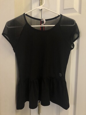 American Eagle Workout Black and Pink Mesh Exercise Shirt Small Fitted  Flared | eBay