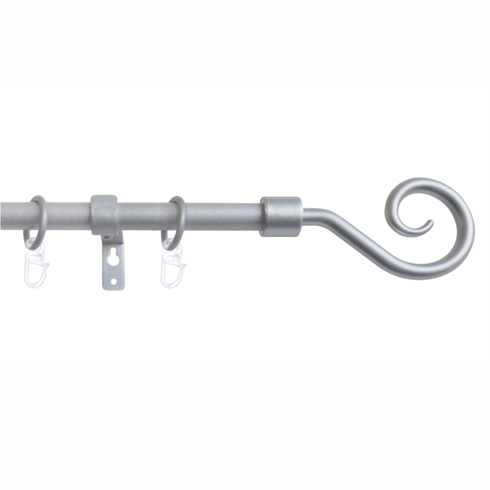 Gardinenstange Silber 67-187cm - Teleskopstange Mit Durchsichtigen Endkappen Für Vorhänge