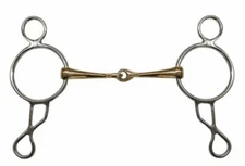 New 5" 3 Ring Wonder Snaffle Bit w Copper Mouth Western English Horse Size 46720