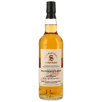 1st Fill Bourbon Cask - MILTONDUFF 2015 - Signatory Vintage 100 Proof - 57,1%