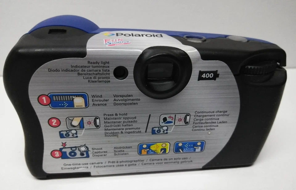 Polaroid Fun Shooter 400 ASA/ISO 27 exposure flash camera EXP 10/2009 - Image 2 of 4
