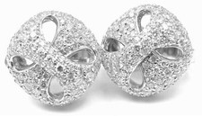 New Authentic Damiani 18k White Gold 3.03 ct Diamond Earrings