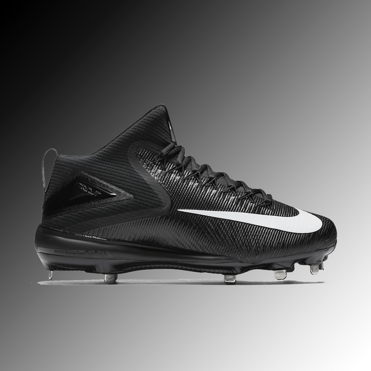 Mens Force Zoom Mike Trout 3 Metal Baseball Cleats Size 11 856503-011 Nike Zoom Mike Trout 3 Black Mid Top Metal Baseball Cleats  main image 2