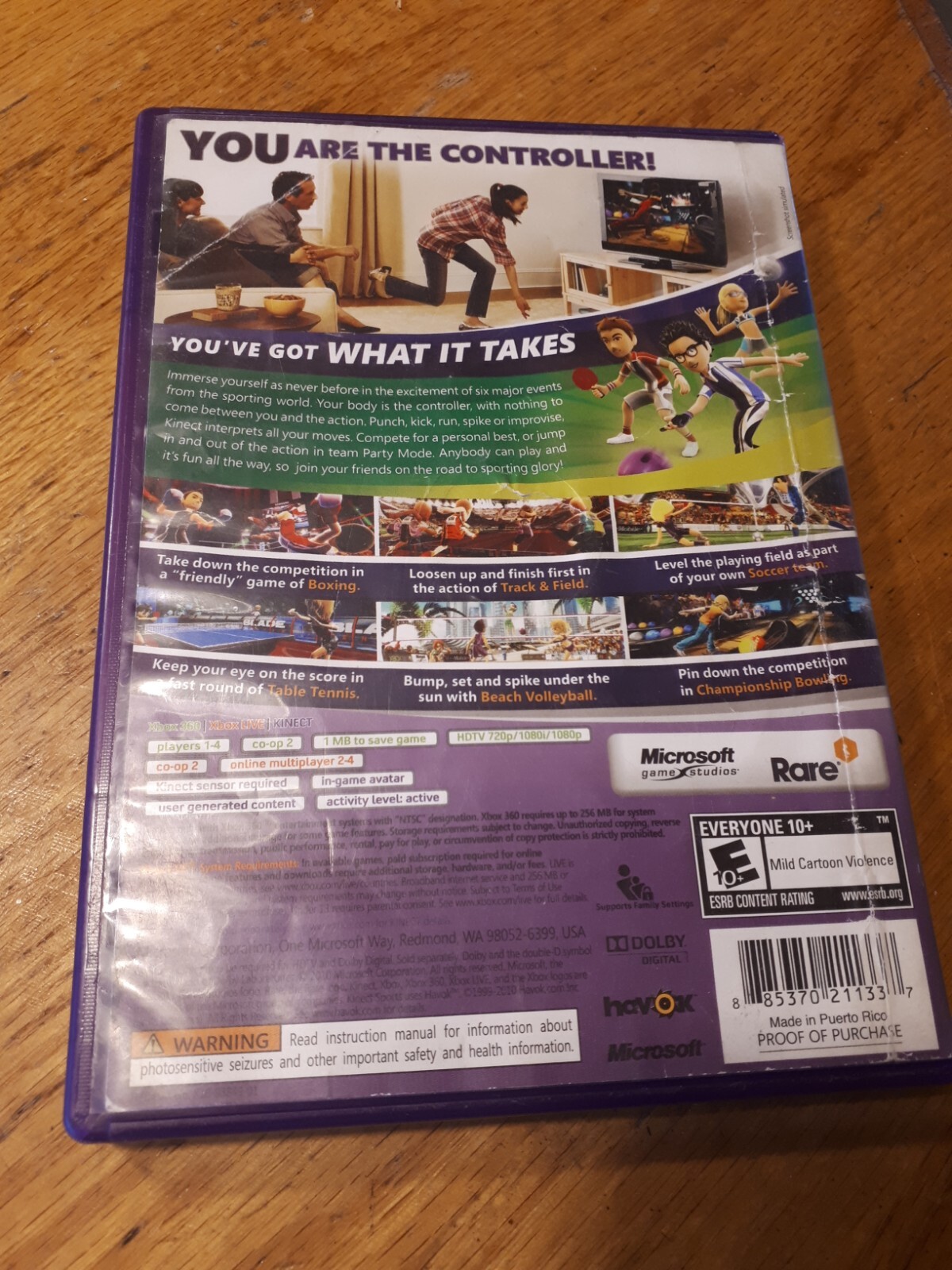 Jeu Kinect Sports Pour Xbox 360 – Version PAL – Bon état Complet – Sortie 2011