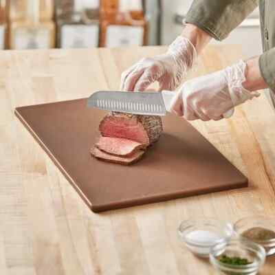 8'' x 12'' x 1/2'' Plastic HDPE Cutting Board NSF FDA Butcher Brown