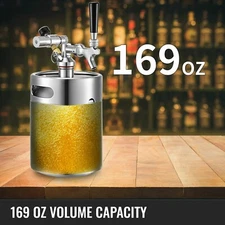Mini Beer Keg Stainless Steel Portable Beer Dispenser(5L)