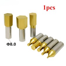 CT08 HSSTin Rotary Broach Punching Cutter Tool 8mm Shank Inner Hexagon for Steel