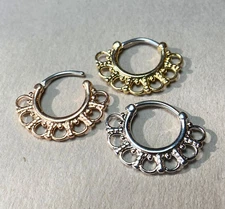 1pc Tribal Fan Septum Clicker 316L Surgical Steel Nose Ring