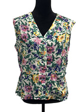 Victoria's Secret Vintage Gold Label Sleeveless Button Down Pajama Top Small