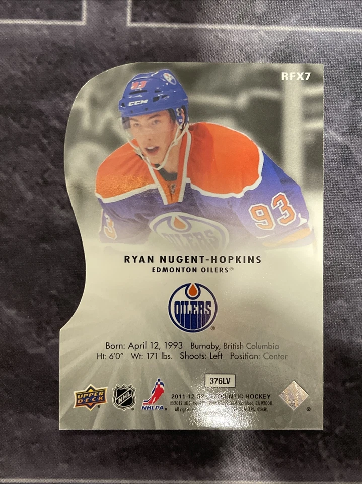 2011-12 SP Authentic Rookie Holo FX Die Cut RFX7 Ryan Nugent Hopkins Oilers - Image 2 of 2