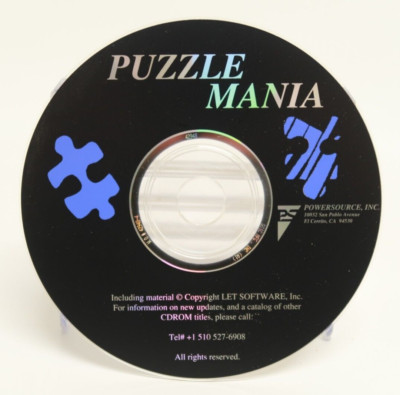 Puzzle Mania Powersource LET Software CD-Rom PC Computer Video Game (Disc Only)