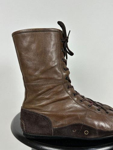 Women's Prada Leather Car Shoes High Top Sneakers Driving Boots Size 38.5 EUR - Picture 8 of 24