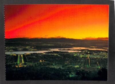 A8318 Australia ACT Canberra from Mt Ainslie Lookout at night postcard
