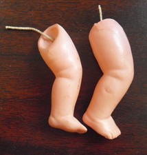 Vintage 1930s Small Pair of Celluloid Doll Legs 2 1/4" Long
