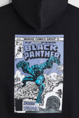 Felpa Con Cappuccio Marvel Kids Wakanda Forever, Blu Scuro, Taglia Large, Ufficiale