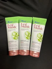 Lot Of 3 Nair Hair Remover Leg Mask Exfoliate & Smooth Natural Clay +Seaweed 8oz