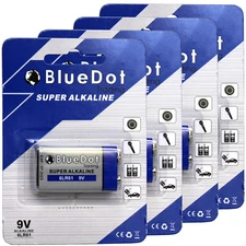 NEW! 4-Pack ~ 9 Volt 9v Alkaline BlueDot Battery ~ Mics Power CB Ham Radio USA