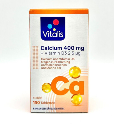   Vitalis Calcium 400 mg + Vitamin D3 2,5 µg, 150 Tabletten  