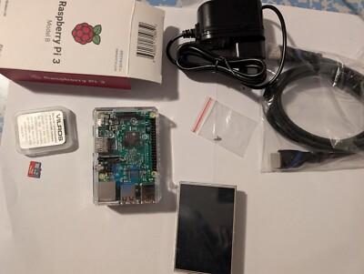 Raspberry Pi 3 Model B+ + Case + Screen + SD + Cables
