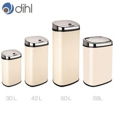 Rectangle Kitchen Sensor Bin Black White Red Cream Chrome Black Touchless Bin
