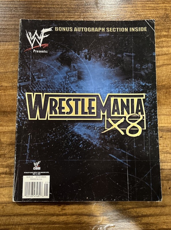 WWF Wrest Mania X8 2002 With “72 Pages Of Full Color Superstar And Diva Photos”