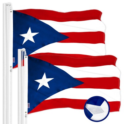 NEW G128 Puerto Rico Flag 2-Pack 4x6 FT Embroidered 300D Polyester