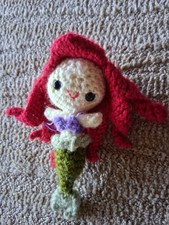 handmade Ariel The Little Mermaid small crochet doll