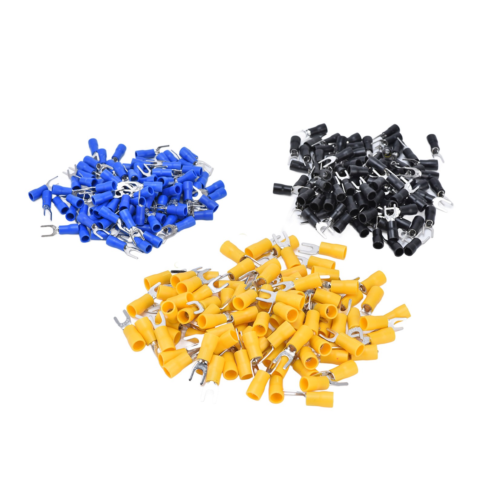 300Pcs Insulated Fork Spade Terminals Copper PVC U Type Wire Connector For Trans