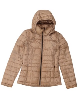 Calvin Klein wattierte Damenjacke mit Kapuze UK 10 Small beige Polyester CA24