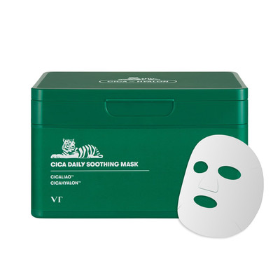 CICA Daily Soothing Mask 30 Sheets, Centella Asiatica & Hyaluronic Acid for Mois