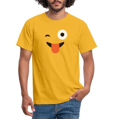 Emoticon Zwinkern Kostüm Karneval Gruppenkostüm Männer T-Shirt