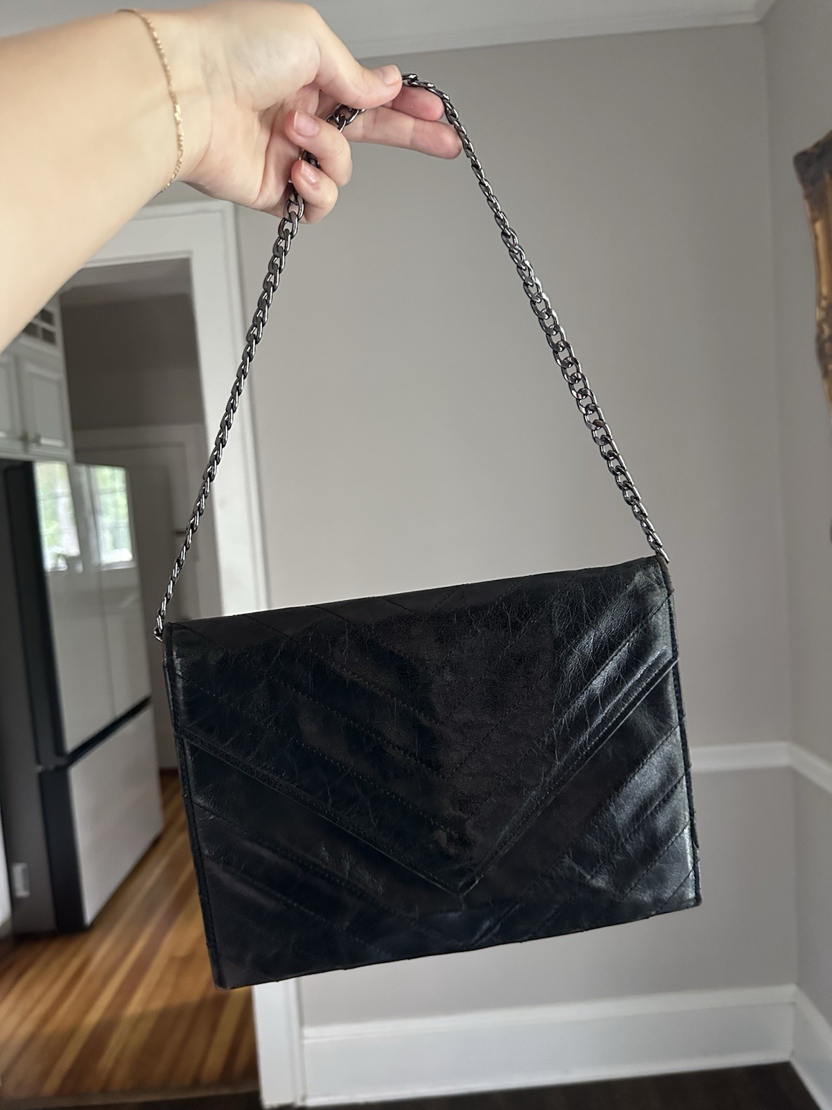 Pochette YSL Saint Laurent in pelle trapuntata nera busta pochette 24 5 cm usata