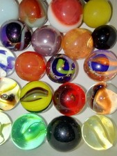 vintage marbles Akro, Peltier CAC Estate Sale Find 3 sizes 24pc lot