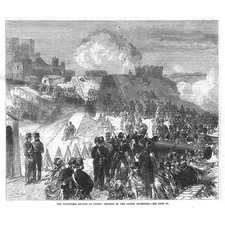DOVER Volunteer Review Defence of the Castle Batteries - Antique Print 1869