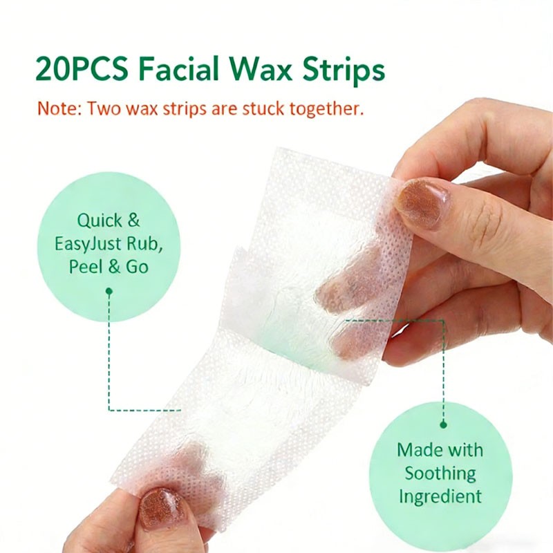 20PCS Hair Removal Paper Double Sided Cold Wax Strips Body Depilatory Patch Skin