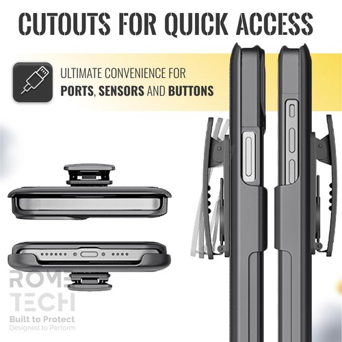 Robuste iPhone 12 Mini Holster Hülle mit Ständer und Clip für Freisprecheinrichtung - Bild 4 von 6