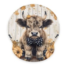 Highland Cow Pumpkin Mouse Pad Computer Mouse Pad with Wrist Support Rest Non...