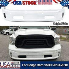 Bright White Steel Front Bumper Face Bar For Dodge Ram 1500 2013-18 W Fog Light Bright White Steel Front Bumper Face Bar For Dodge Ram 1500 2013-18 W Fog Light