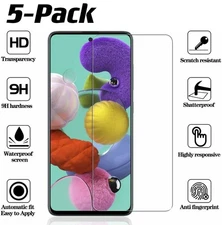 5 Pack 2.5D Tempered Glass Screen Protector for Samsung Galaxy A51 5G